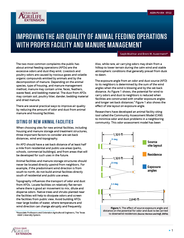 Improving the Air Quality of Animal Feeding Operations with Proper