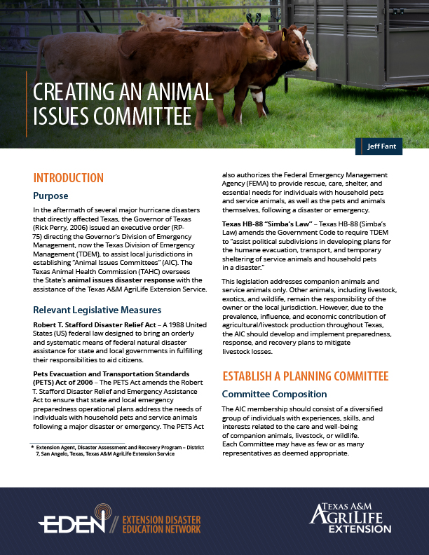 Creating an Animal Issues Committee | Publications | AgriLife Learn